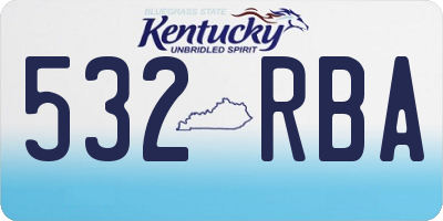 KY license plate 532RBA
