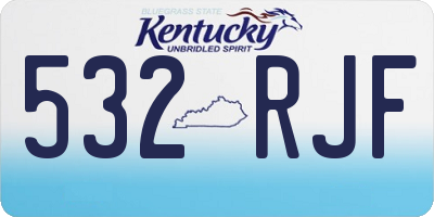 KY license plate 532RJF