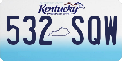 KY license plate 532SQW
