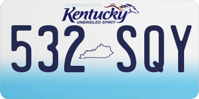KY license plate 532SQY