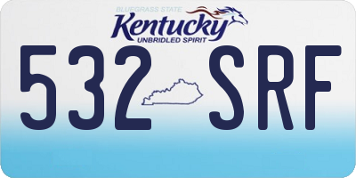 KY license plate 532SRF