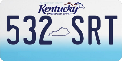 KY license plate 532SRT
