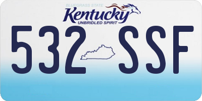 KY license plate 532SSF