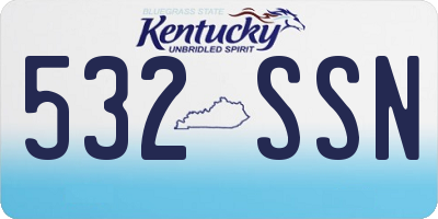 KY license plate 532SSN