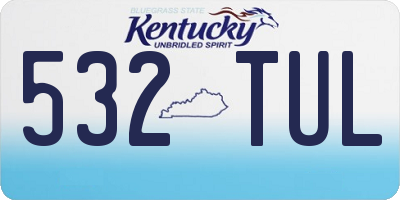 KY license plate 532TUL