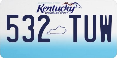 KY license plate 532TUW