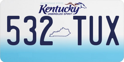 KY license plate 532TUX
