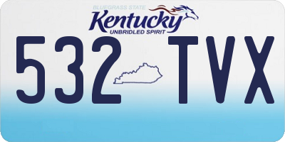KY license plate 532TVX