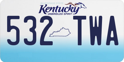 KY license plate 532TWA