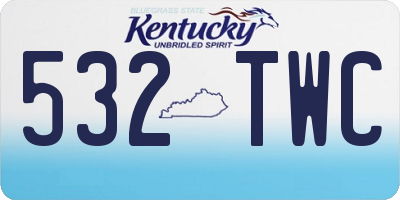 KY license plate 532TWC