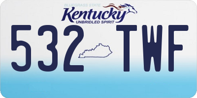KY license plate 532TWF