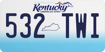 KY license plate 532TWI