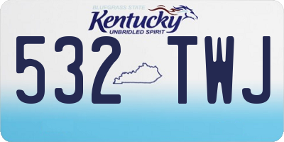 KY license plate 532TWJ