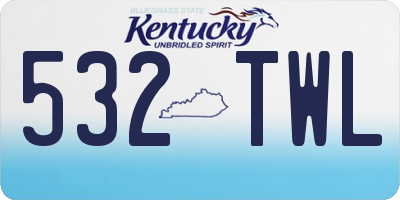 KY license plate 532TWL