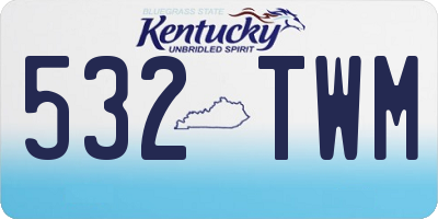 KY license plate 532TWM
