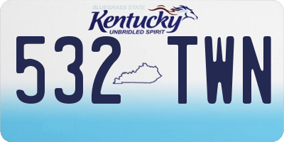 KY license plate 532TWN