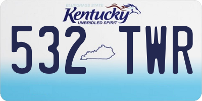KY license plate 532TWR