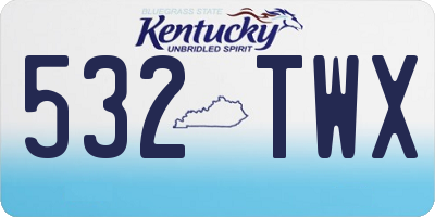KY license plate 532TWX