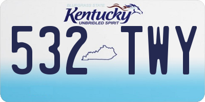 KY license plate 532TWY