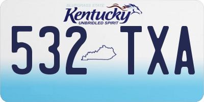 KY license plate 532TXA