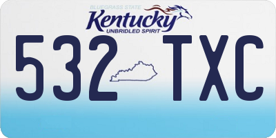 KY license plate 532TXC