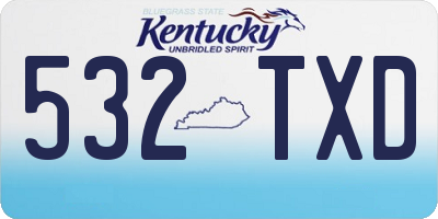 KY license plate 532TXD