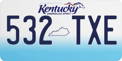 KY license plate 532TXE