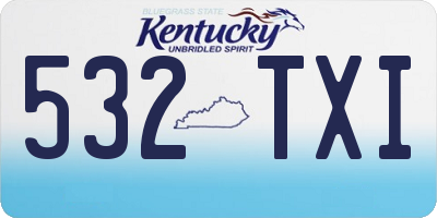 KY license plate 532TXI