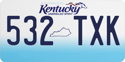 KY license plate 532TXK