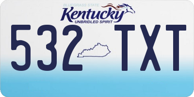 KY license plate 532TXT
