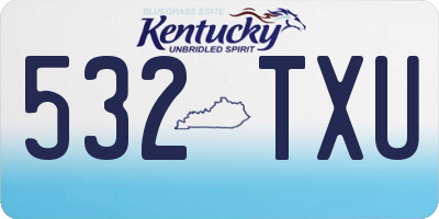 KY license plate 532TXU