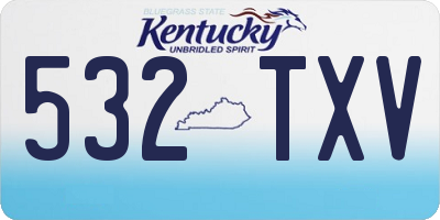 KY license plate 532TXV