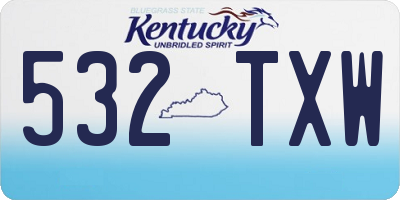 KY license plate 532TXW