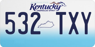 KY license plate 532TXY