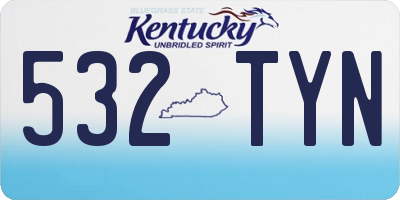 KY license plate 532TYN