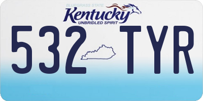 KY license plate 532TYR