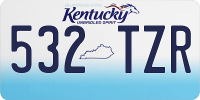 KY license plate 532TZR