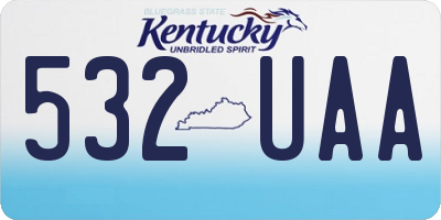 KY license plate 532UAA