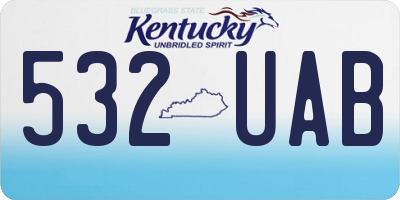 KY license plate 532UAB