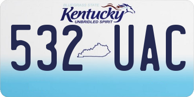 KY license plate 532UAC