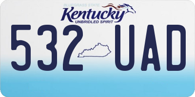 KY license plate 532UAD