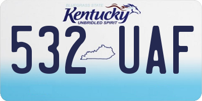 KY license plate 532UAF