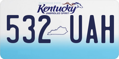 KY license plate 532UAH
