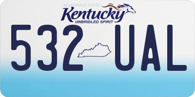 KY license plate 532UAL