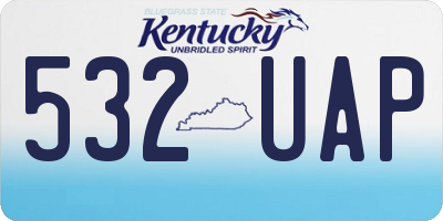 KY license plate 532UAP