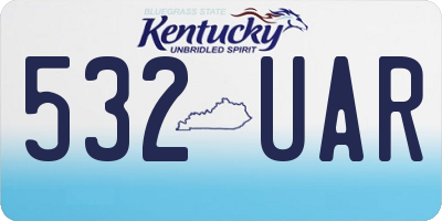 KY license plate 532UAR