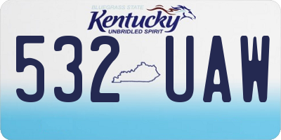 KY license plate 532UAW
