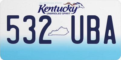KY license plate 532UBA