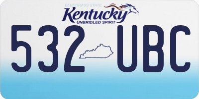 KY license plate 532UBC