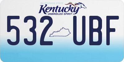KY license plate 532UBF